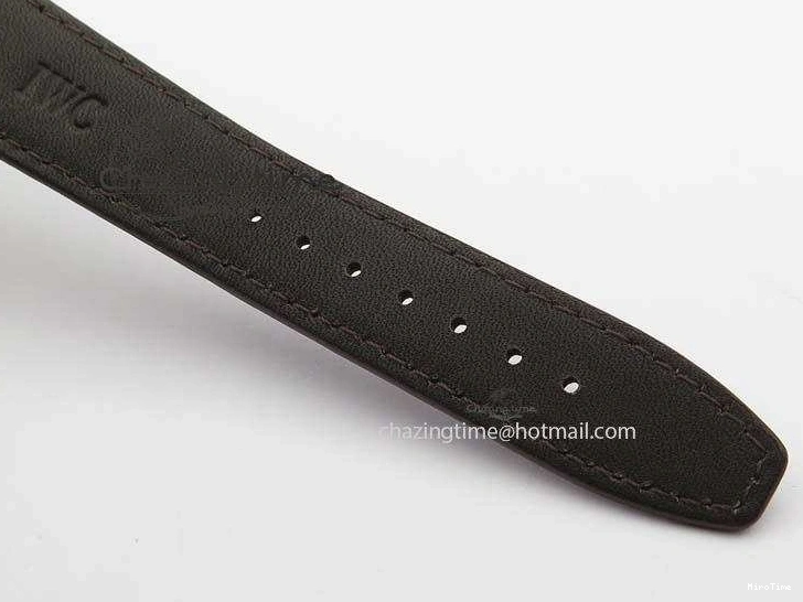 MIROTIME 0507 Sustainable Portuguese IW5444 SS White Dial RG Numbers On Brown Leather Strap A 7256